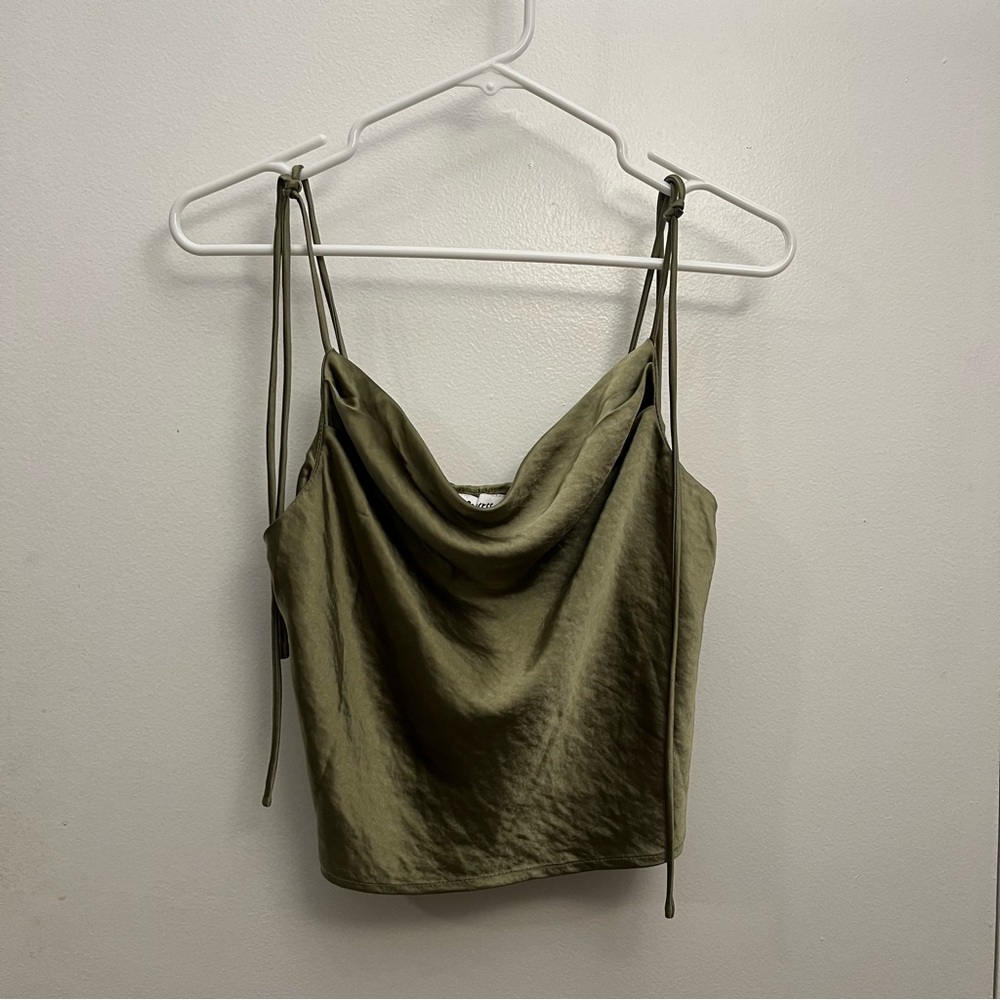 Sage Green cow neck cropped going out top